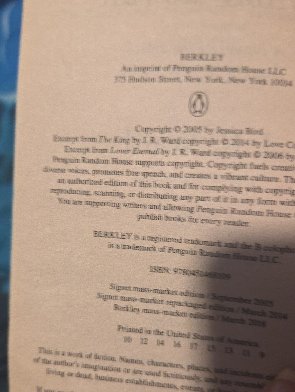 J.R. Ward "Dark Lover" Hardcover - Red Cover - Picture 5 of 6